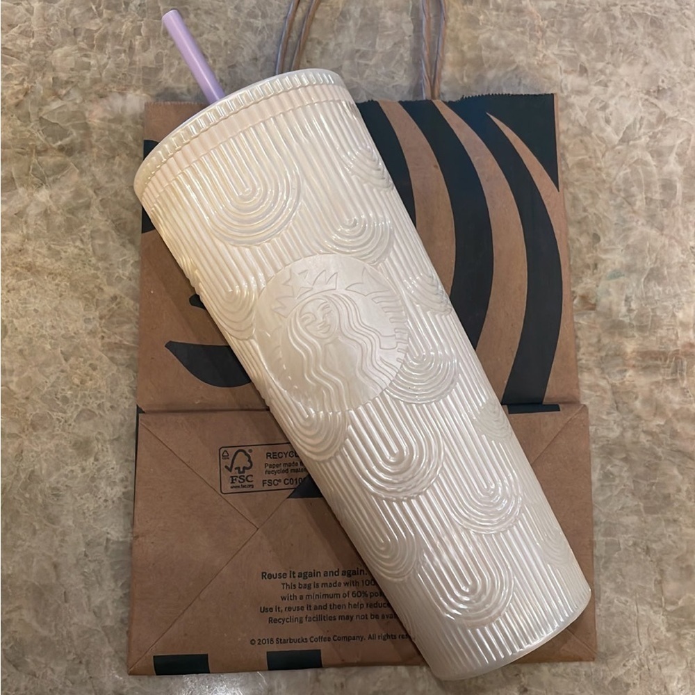 Starbucks white pearl mermaid scale venti tumbler